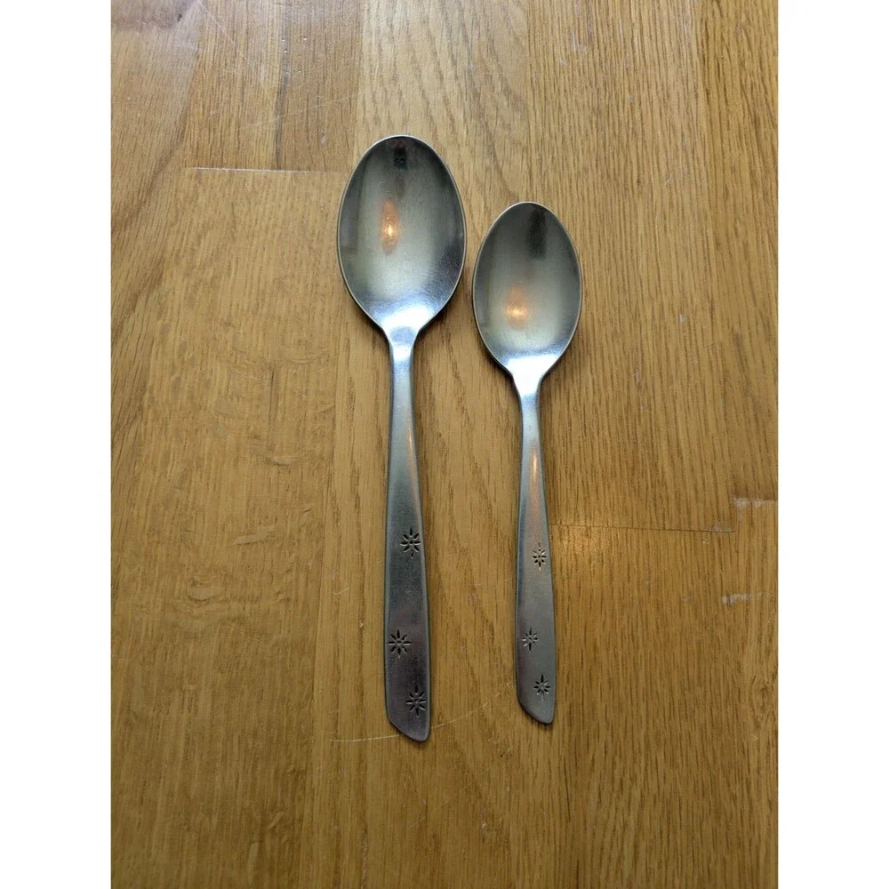 Vintage Superior Stainless International Siver Night Sky Atomic Spoon Set